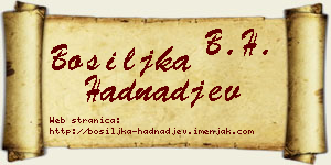 Bosiljka Hadnađev vizit kartica